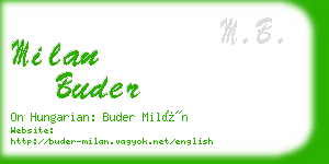 milan buder business card